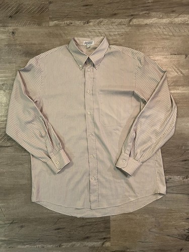Gianfranco Ferré, Gianfranco Ferre camicia vintage uomo 17/44 marrone e blu a righe camicia con bottoni