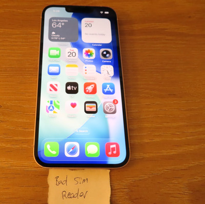 Apple Iphone 13 128GB Unlocked BAD SIM READER - REPLACED LCD - as is parts used