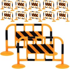 Abaodam 12pcs Mini Traffic Barrier Roadblocks Bright Orange Safety Fences for R