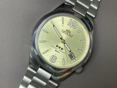 Vintage Orient 3 Star Light Gold Dial 38mm Men's Watch