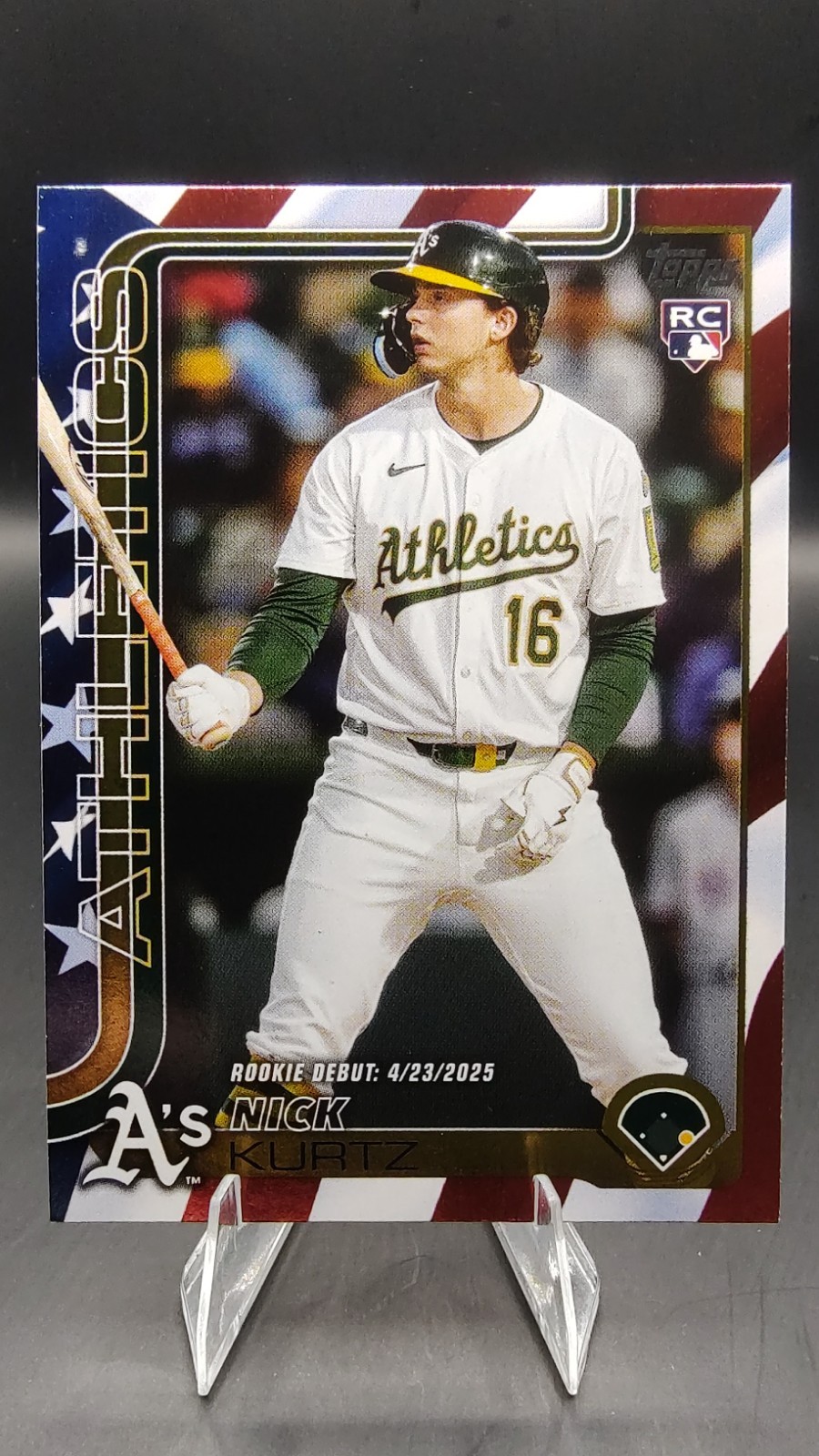 2025 Topps Update Series Nick Kurtz True Rookie Independence Day /76 #US201