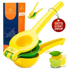 Metal 2-In-1 Lemon Squeezer. Heavy Duty Manual Lime & Lemon Juicer. Easy Squeeze