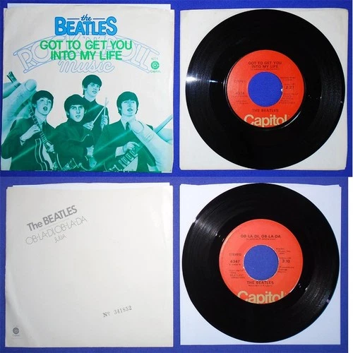 2 Beatles picture sleeves MN 45 vinyl Got to Get You You Helter Skelter / Julia