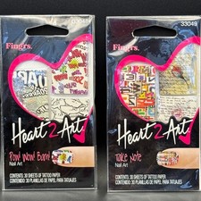 Fingrs Heart 2 Art Nail Art Tattoo Paper Sheets Pow Wow Bam Take Note Set
