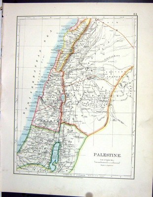 Alte Johnston Karte 1906 Palästina Samatra Galiläa Rotes Meer Ägypten Sudan A 20th