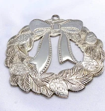 Tiffany & Co Makers Sterling Wreath Christmas Ornament Silver 925
