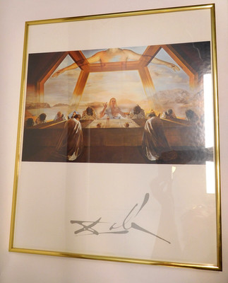Vintage Salvador Dali Sacrament Of The Last Supper Art Book Print Poster Framed