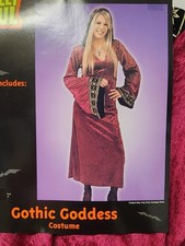 Gothic Goddess Hooded Velvet Robe Adult Halloween Renaissance Costume Small