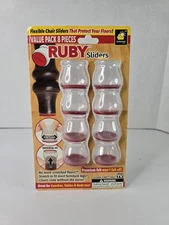 Ruby Sliders Clear Small Chair Sliders 8 Pack Small interior  #15933-12  NEW