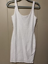 Windsor White Lace Sleeveless Scoop Neck Mini Tank Dress Strappy S
