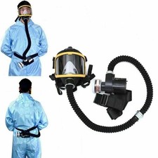 Full Face Gas Mask Flow Respirator Electric Supplied Air Fed Flow Device System-