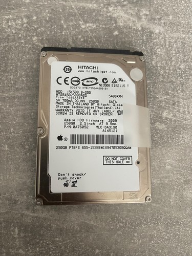 Hitachi 250GB 2.5” SATA HDD HTS545025B9SA02 5400RPM Apple MacBook Hard Drive