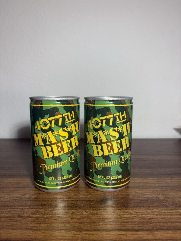 Vintage 1980s 4077th MAS*H Beer Commemorative 12 oz Can no liquid dented bottom
