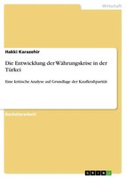 Die Entwicklung Der WäHrungskrise In Der TüRkei Hakki Karazehir Taschenbuch 2024