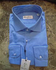NWT Robert Graham Dress Shirt, Blue, 100 Cotton, Size 17 32-33
