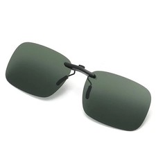 Polarized Rimless Clip-On Sunglasses UV400 Anti-Glare Driving Unisex Dark green