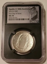 2019 D Apollo 11 50th Anniversary Commemorative Half Dollar MS70 NGC FR Retro