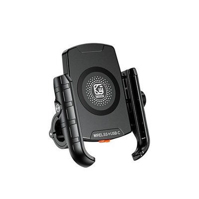 360° Rotating Wireless Type-C Fast Charger Motorcycle Holder Mount For 4-7''Phone