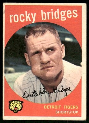 Rocky Bridges 1959 Topps #318 Detroit Tigers Vintage Baseball Card VG