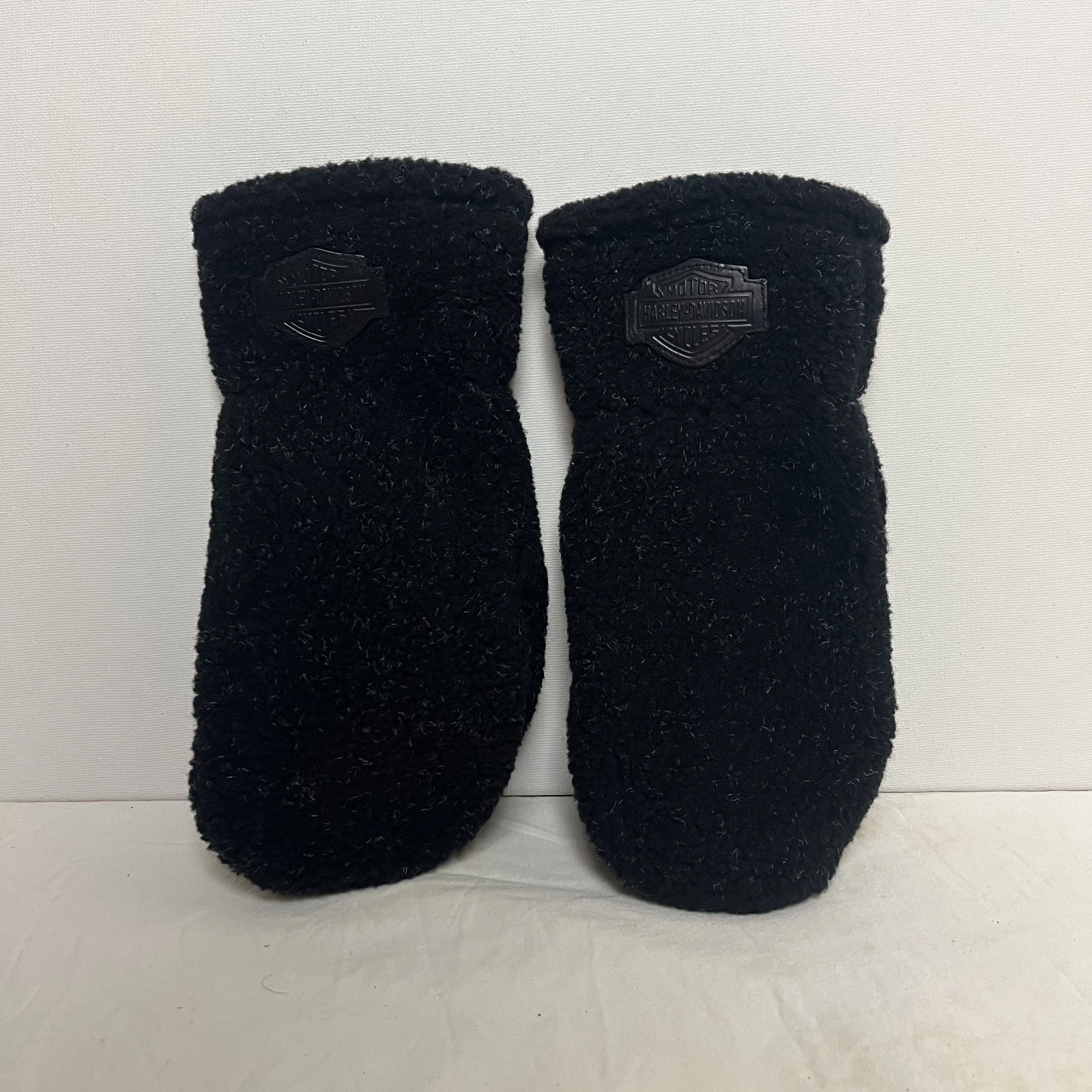 Harley-Davidson Sherpa Fleece Mittens Black One Size Bar & Shield Logo Winter