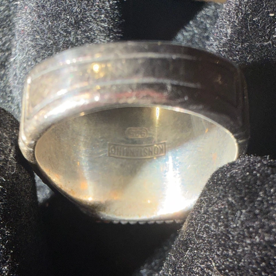 Anel masculino quadrado de prata esterlina 925 Konstantino maltês, tamanho 11 - Imagem 4 de 4