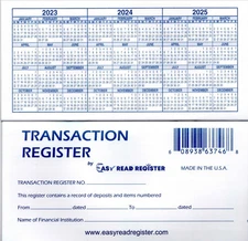 12 Check Registers 2023/2024/2025 for Personal Checkbook - Checkbook Ledger Tran