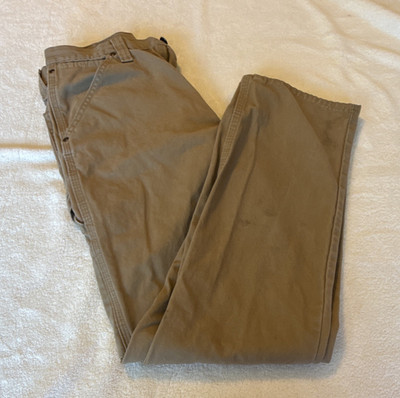 Wrangler Riggs Workwear Men s Tan Canvas Pants Relaxed Straight Leg 30W