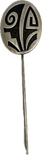 Vintage Hopi Native Lawrence Saufkie Signed Sterling Silver Stick Pin