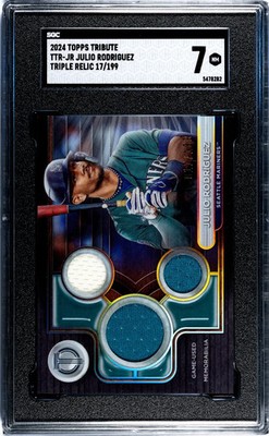 2024 Topps Tribute Julio Rodriguez #TTR-JR Triple Relic SGC 7