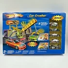 Vtg Hot Wheels Car Crusher Action Playset w/ 5 Cars New Sealed Box 2005 NOS NIP