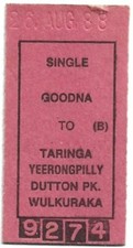 Single Goodna to Wulkuraka  No 9274 Front & Back shown
