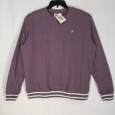Fila Sweatshirt Womens Medium French Terry Elastic Hem Stretch Purple