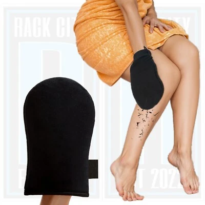 Self Tanning Mitt Glove Fake Tan Tanning Glove Anti-Slip Streak Free - Black