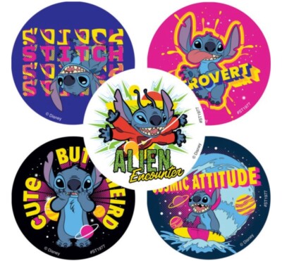 20 Disney Stitch Cosmic Adventures Stickers Party Favors Teacher Supply Lilo 