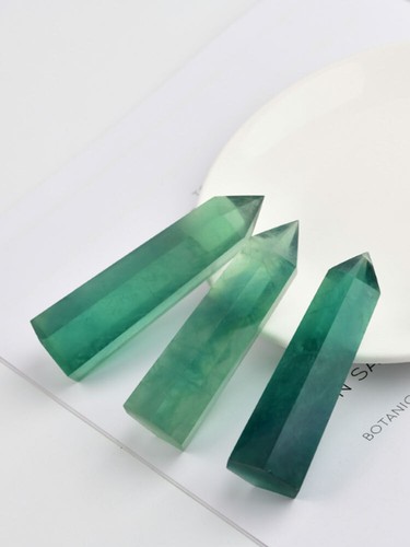 Natural Green Quartz Crystal Stone Point Reiki Healing Obelisk Hexagonal Wand - Picture 12 of 12