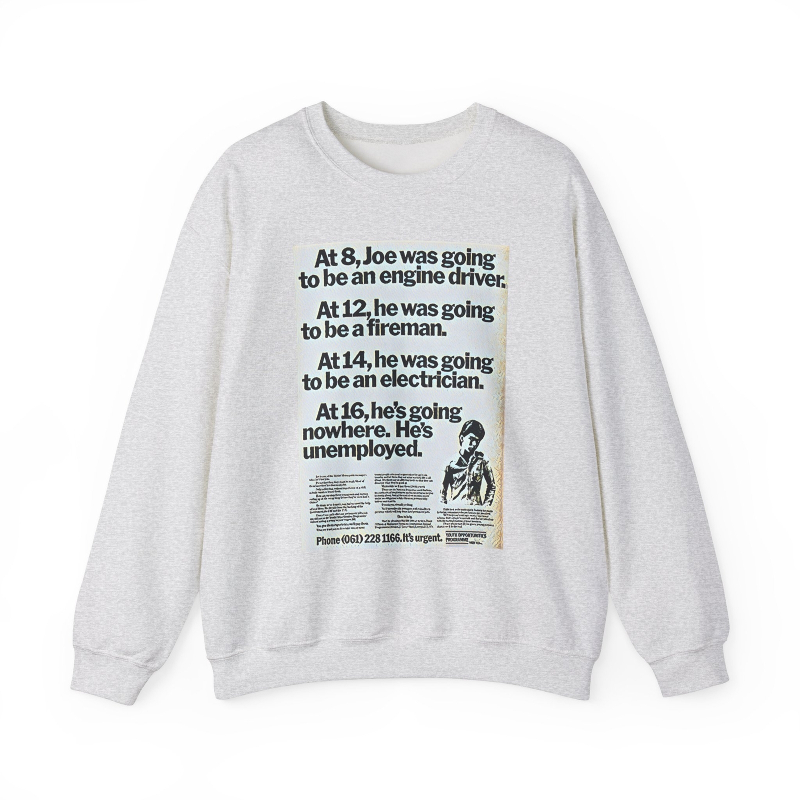 Retro Art Graphic Print Unisex Heavy Blend Crewneck Sweatshirt for Unemployed Style