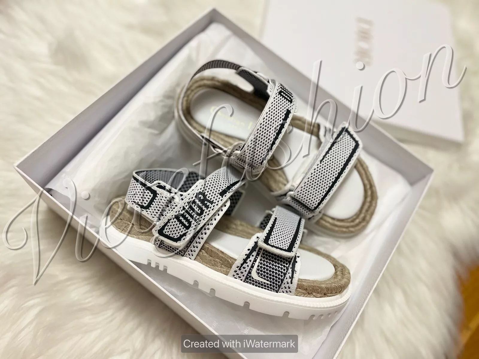 Sandales en toile blanche Dior Dioract neuves dans leur boîte