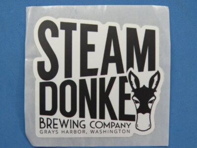 Beer Collectible STICKER ~ STEAM DONKEY Brewing Co ~ Grays Harbor, WASHINGTON