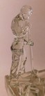 Spectacular Vintage Czech Huge Clear FIGURINE with ALPHORN Art Glass Paperweight — photo 3