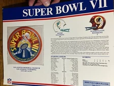 1973 Super Bowl 7 VII Dolphins Redskins logo patch W&W SB S.B. Willabee & Ward