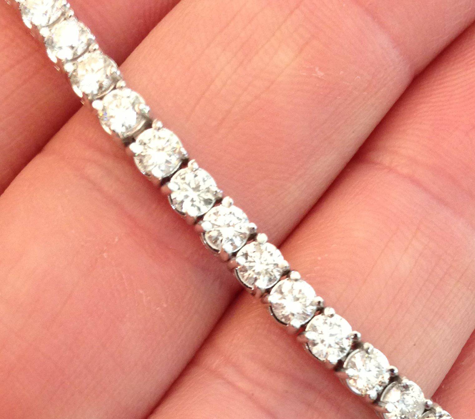 7 TCW 14k White Gold Diamond Round Cut Tennis Bracelet eBay