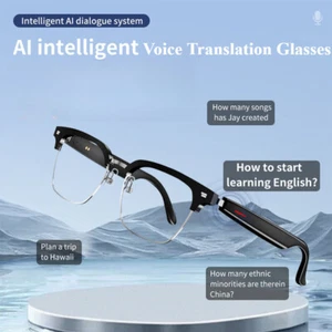 Verres intelligents AI Langue de traduction Bluetooth Call Casque ouvert Lunettes de soleil