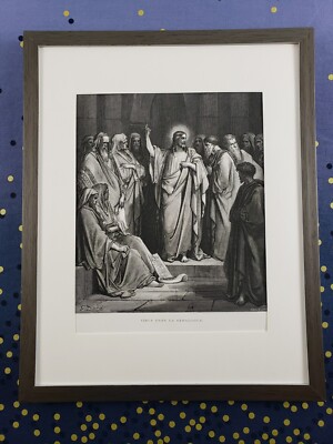 Gustave Doré Engraving Art | Ultra Rare 1st Ed. 1866 | Christ in the Synagogue