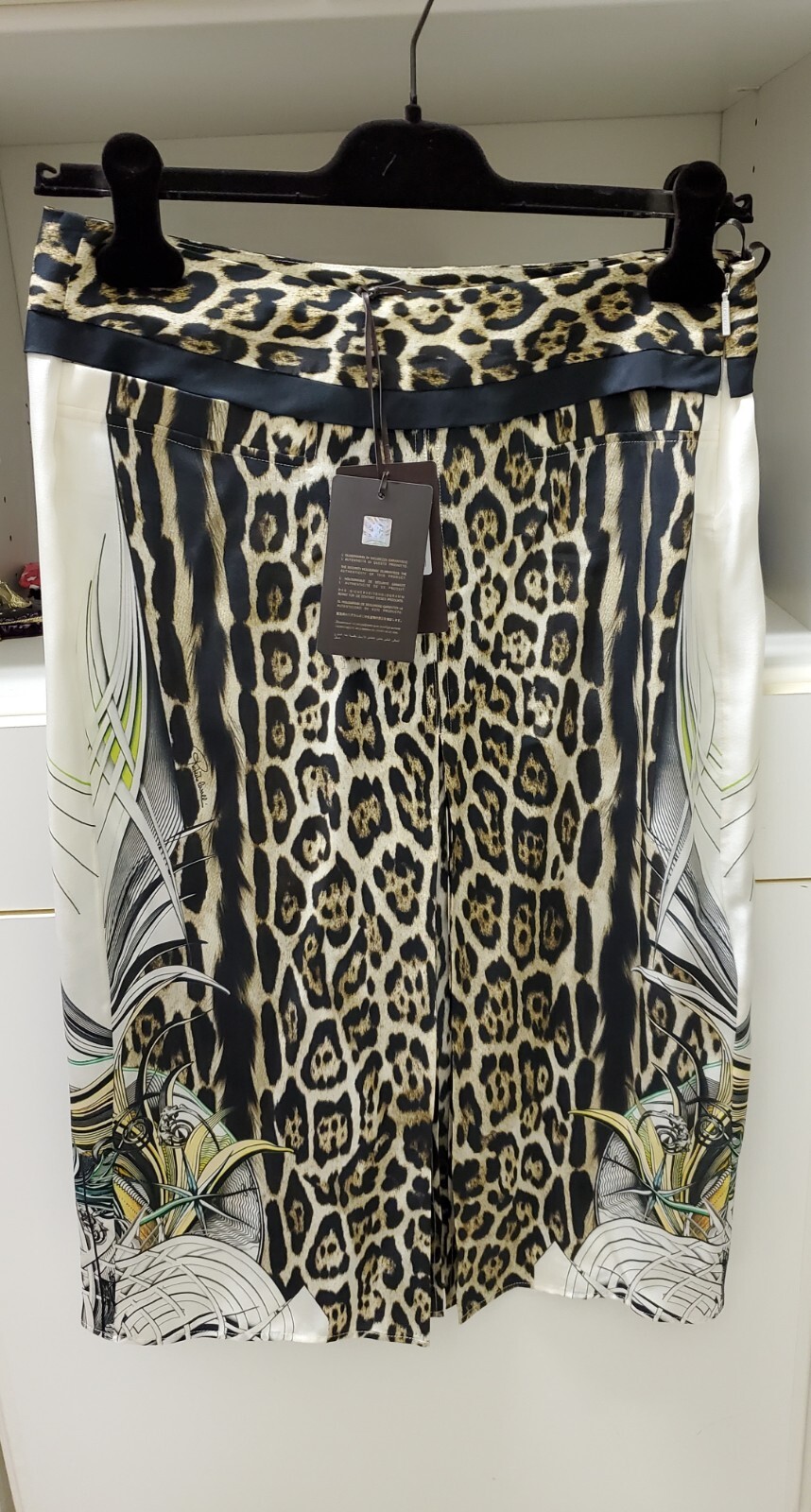 Roberto CAVALI Lux Line Leopard SIlk Skirt -SZ 40 ** NEW image 3