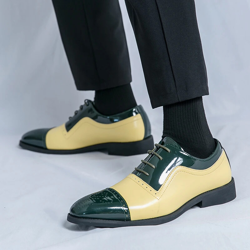 SAOLA Scarpe eleganti da uomo in pelle stile design moda stringate leggere calzature