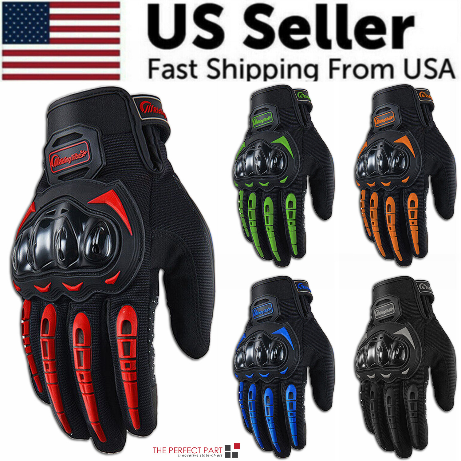 Racing Motorcycle Motorbike Motocross Riding Dirt Bike Full Finger - Main Image