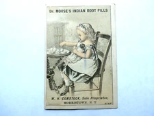 DR. MORSE'S INDIAN ROOT PILLS VICTORIAN CARD W. H. COMSTOCK MORRISTOWN N.Y.