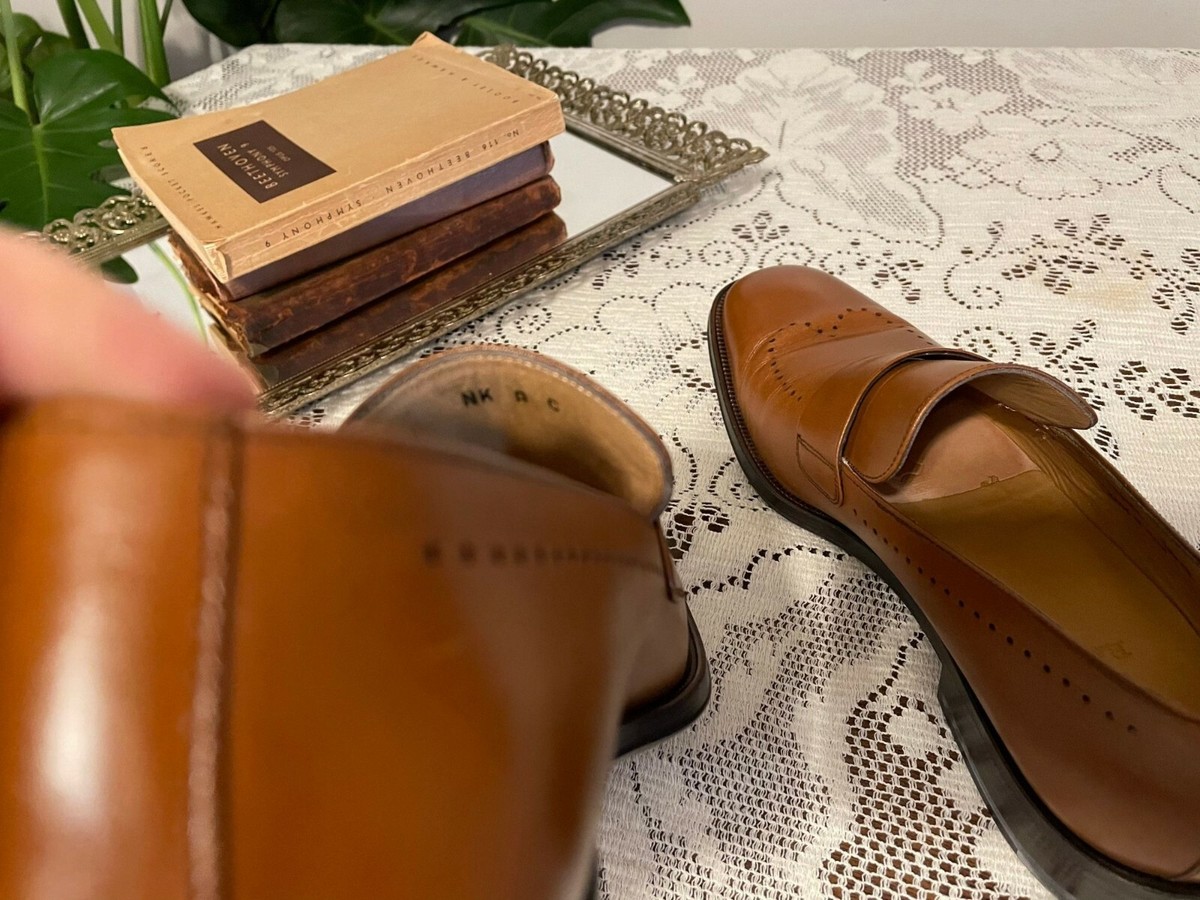 Bally Mens 10US TORIEL Camel Tan Brown Leather Blind Brogue 