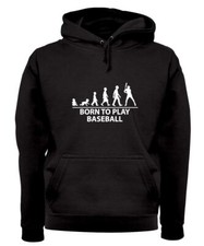 Born To Play Baseball - Adult Hoodie / Sweater - Base Ball Player Fan Love Bat