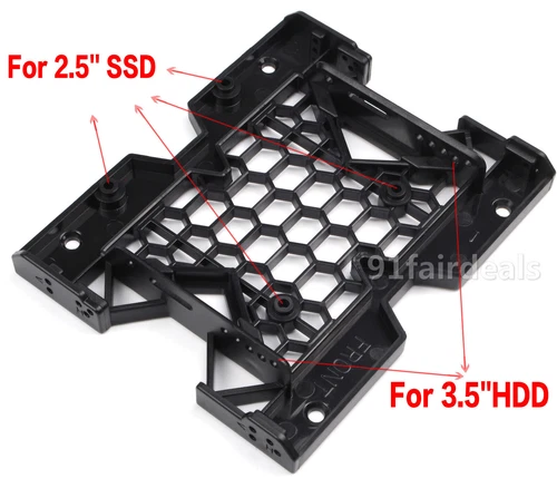 5.25" to 3.5" 2.5" SSD HDD Tray Caddy Case Adapter Cooling Fan Mounting Bracket